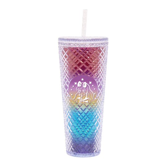 Tall Dazzling Jewel Holographic Tumbler - Rainbow