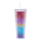 Tall Dazzling Jewel Holographic Tumbler - Rainbow