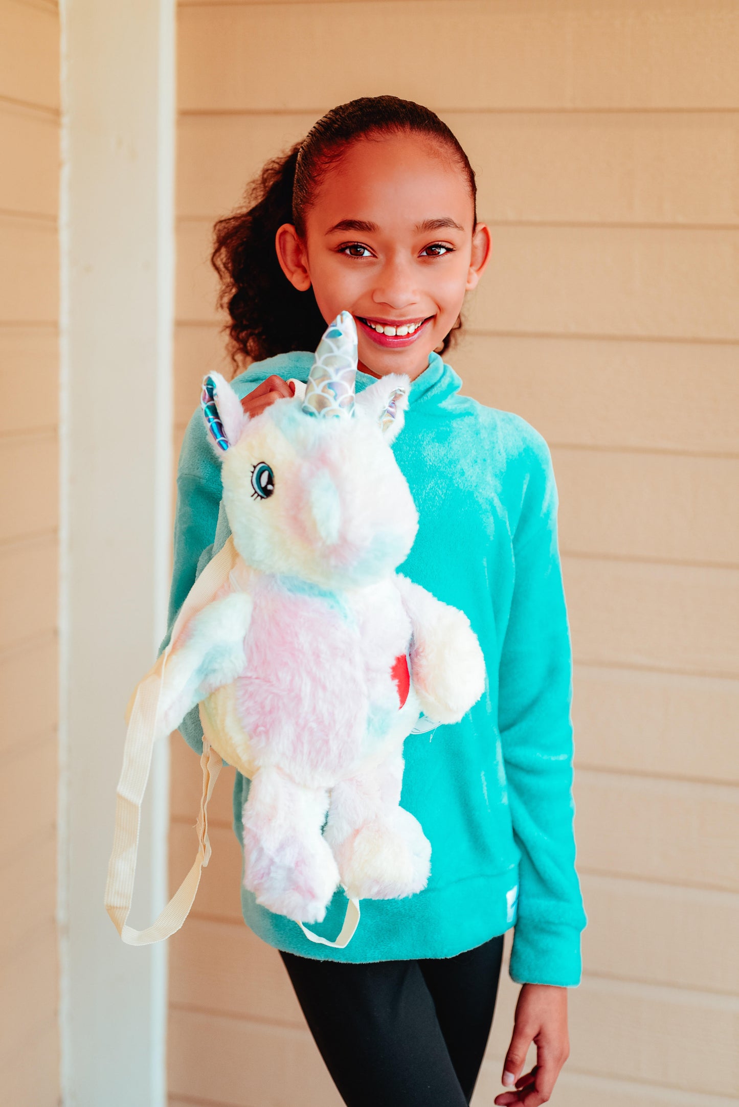 Plushie Heart Unicorn Backpack - Blue